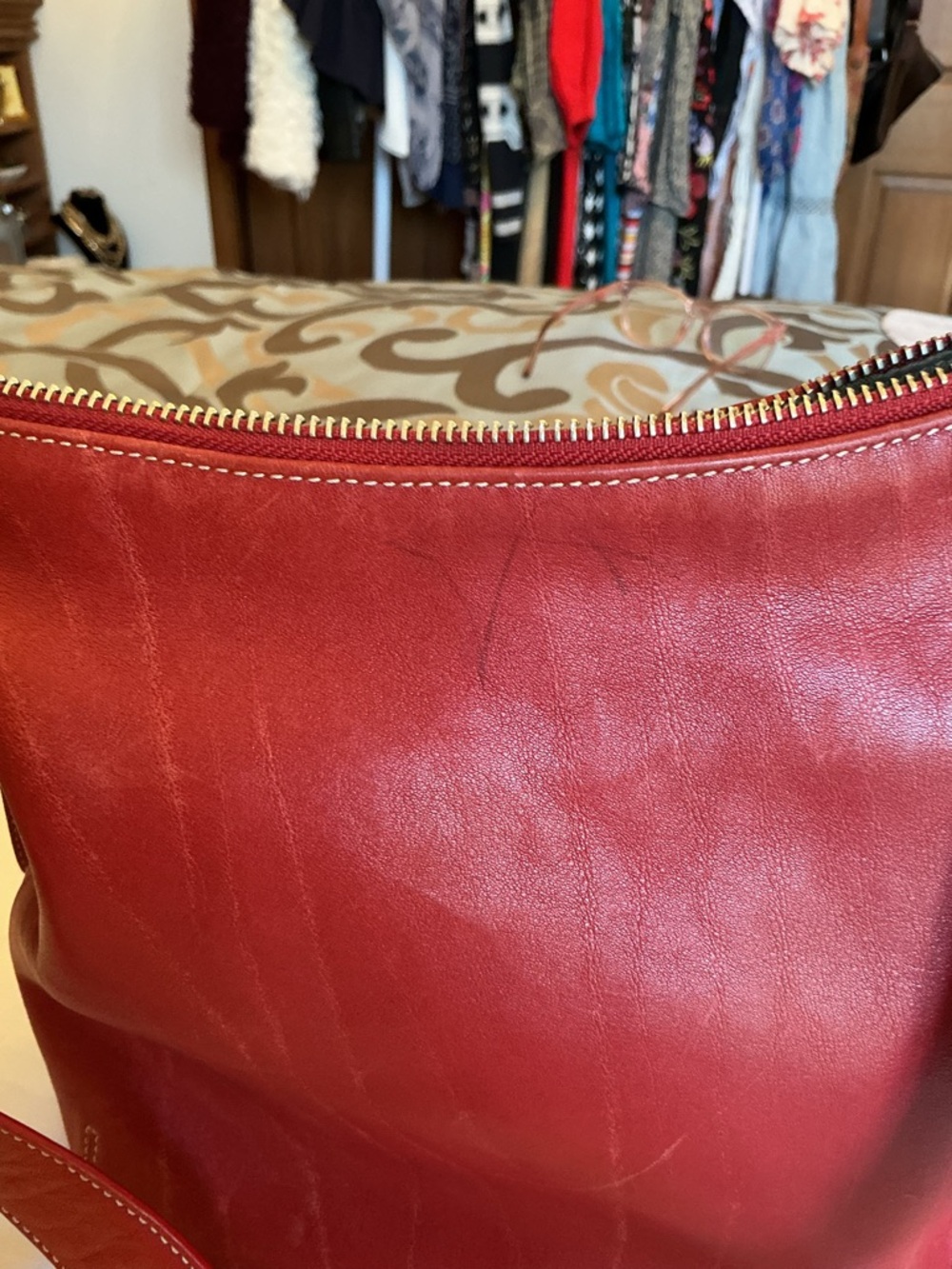 Coach Red Leather Shoulder Crossbody Bag - Picture 4 of 7
